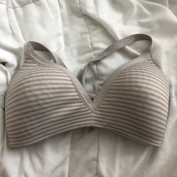 Women’s Beige Striped Bra - Picture 1 of 4